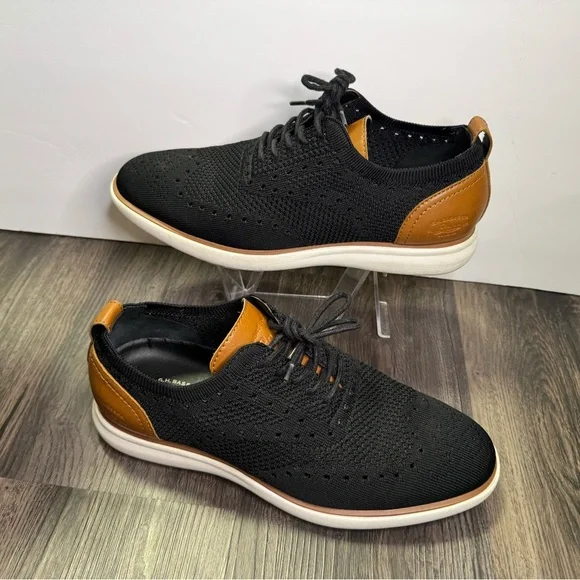 G.H. Bass & Co. Men's Black/Tan Knit 713211X41A Casual Dress Shoes 8 - Picture 2 of 10